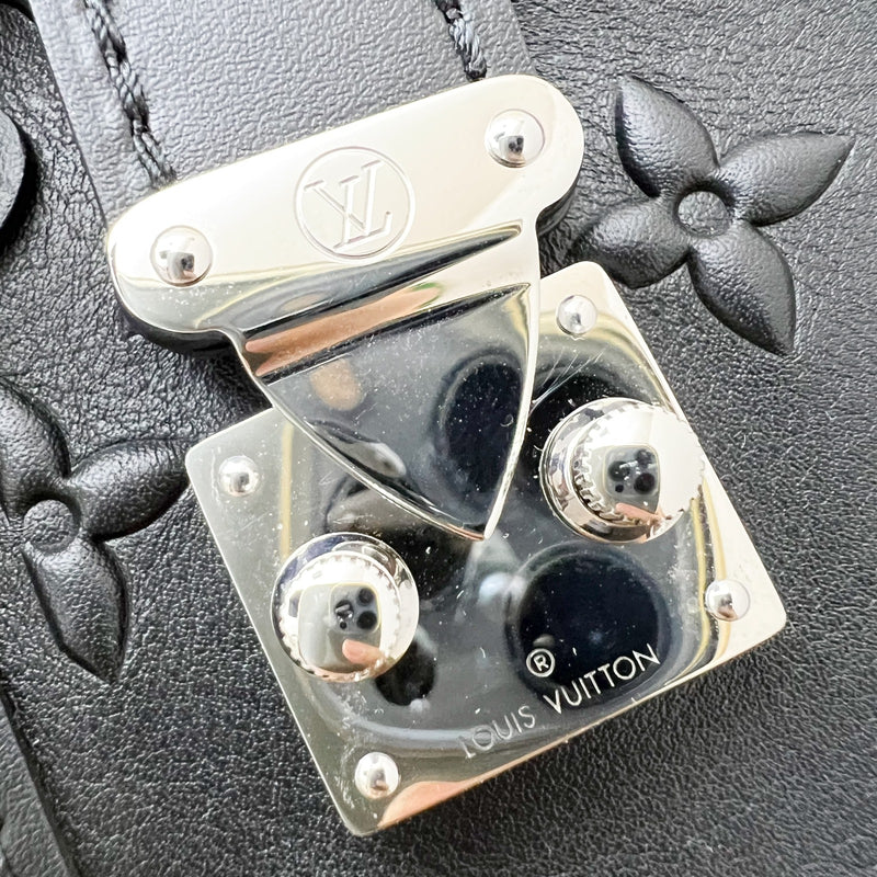 LV Side Trunk MM in Black Monogram Debossed Calfskin in SHW (Model: M21709)