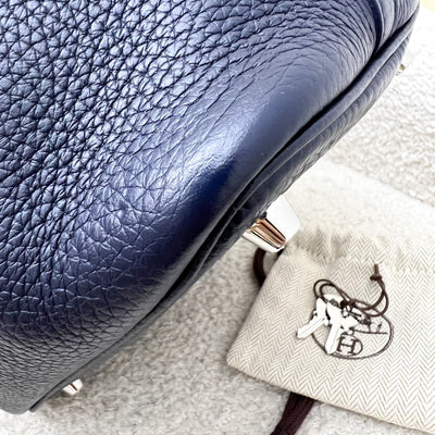 Hermes Picotin 18 in Blue Nuit Clemence Leather, Rose Pourpre Swift Handles and PHW