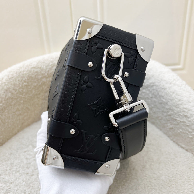 LV Side Trunk MM in Black Monogram Debossed Calfskin in SHW (Model: M21709)