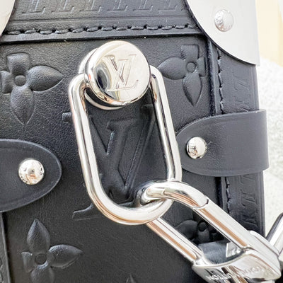 LV Side Trunk MM in Black Monogram Debossed Calfskin in SHW (Model: M21709)