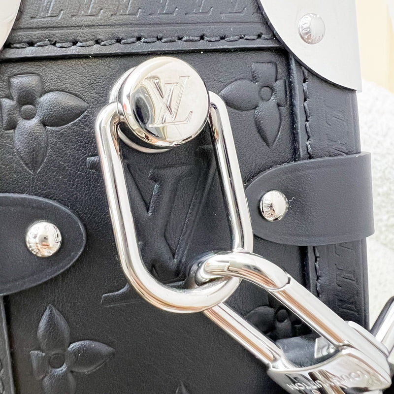 LV Side Trunk MM in Black Monogram Debossed Calfskin in SHW (Model: M21709)
