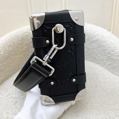 LV Side Trunk MM in Black Monogram Debossed Calfskin in SHW (Model: M21709)