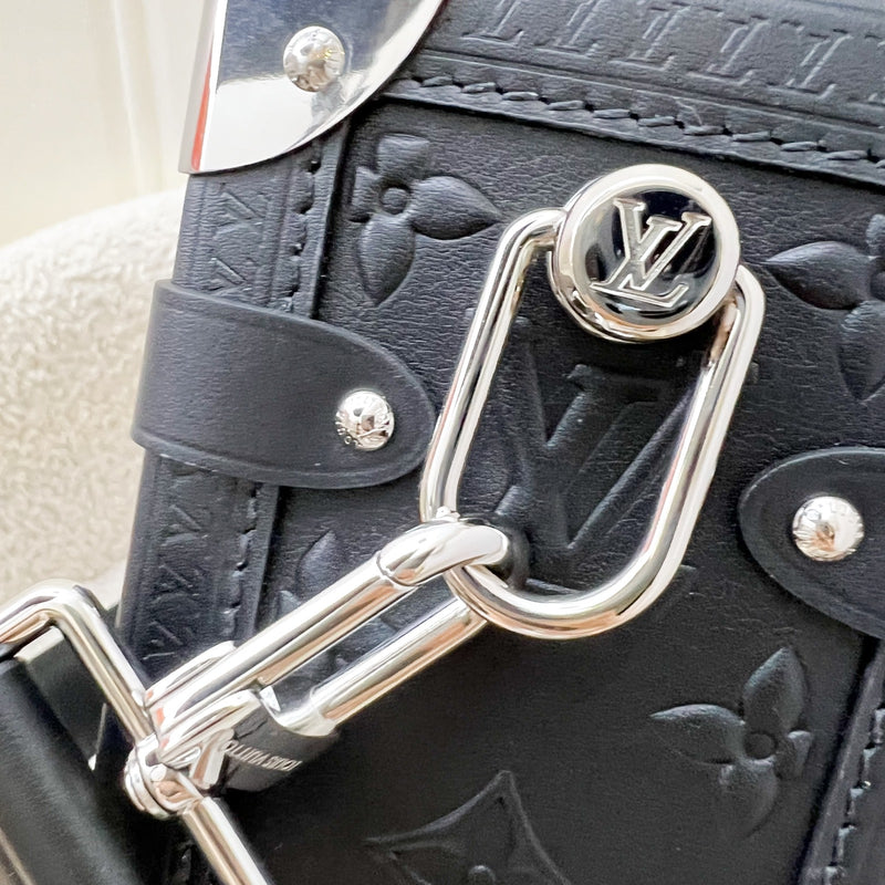 LV Side Trunk MM in Black Monogram Debossed Calfskin in SHW (Model: M21709)