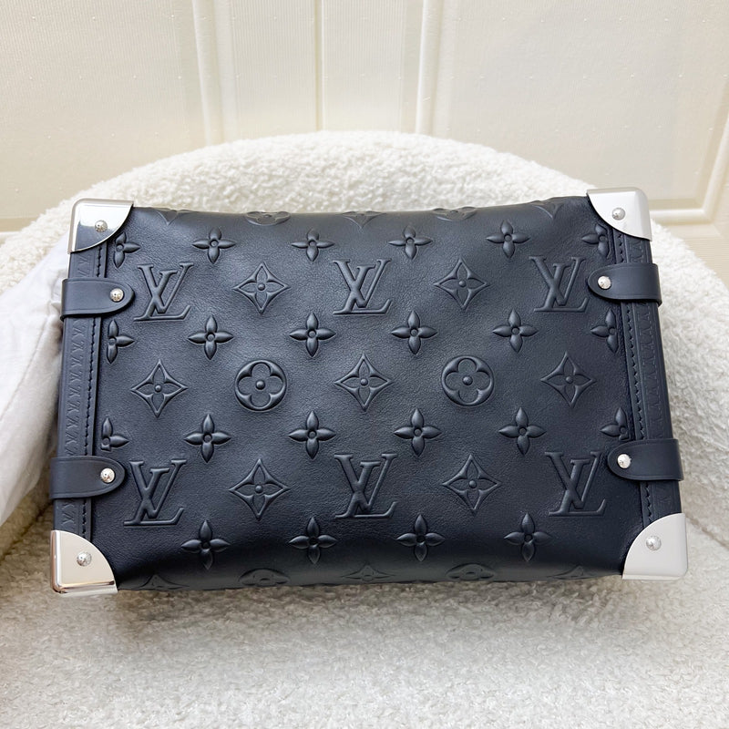 LV Side Trunk MM in Black Monogram Debossed Calfskin in SHW (Model: M21709)