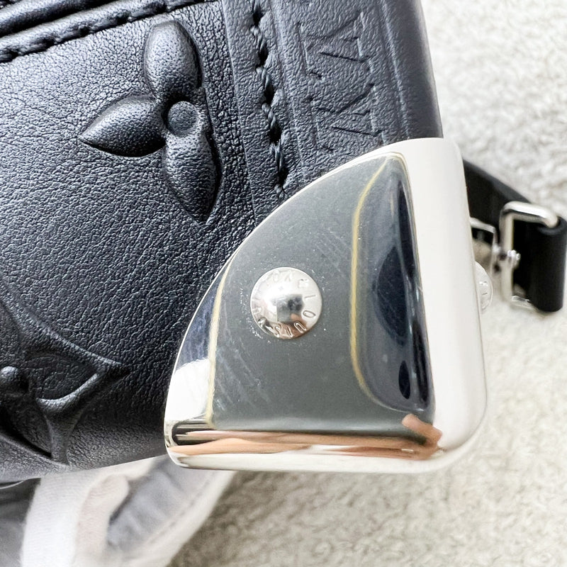 LV Side Trunk MM in Black Monogram Debossed Calfskin in SHW (Model: M21709)