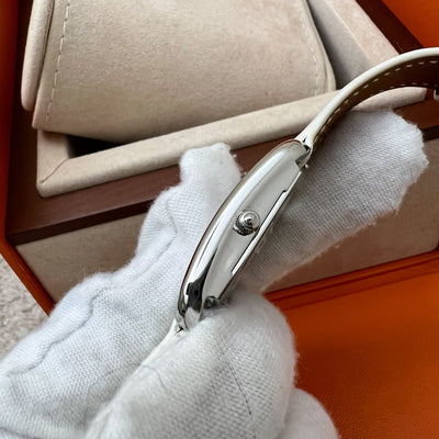 Hermes Cape Cod Double Tour Chaine D’Ancre Watch White Blanc / Steel