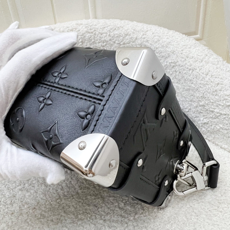 LV Side Trunk MM in Black Monogram Debossed Calfskin in SHW (Model: M21709)