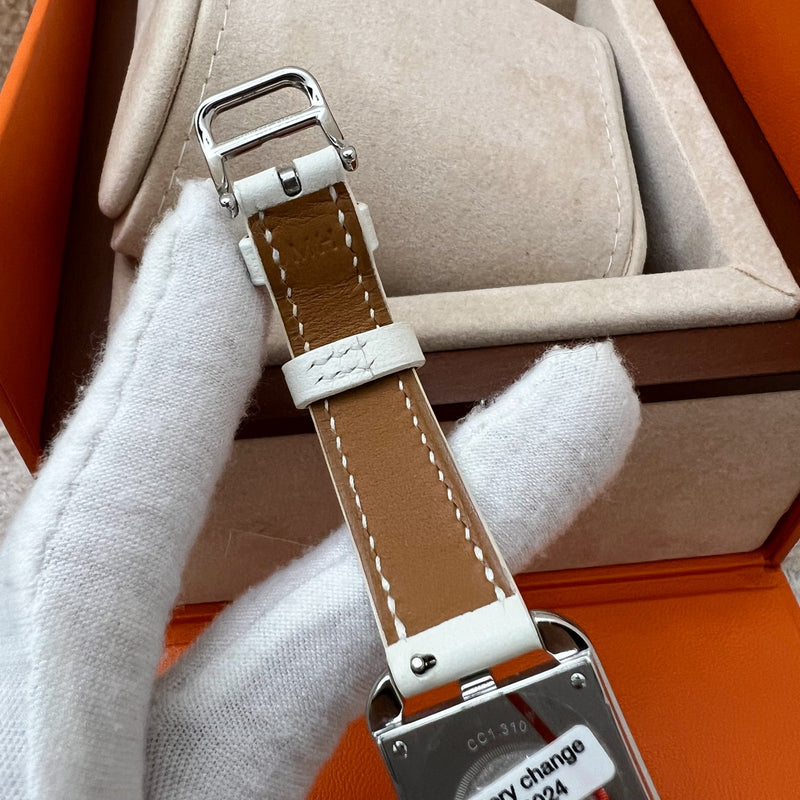 Hermes Cape Cod Double Tour Chaine D’Ancre Watch White Blanc / Steel