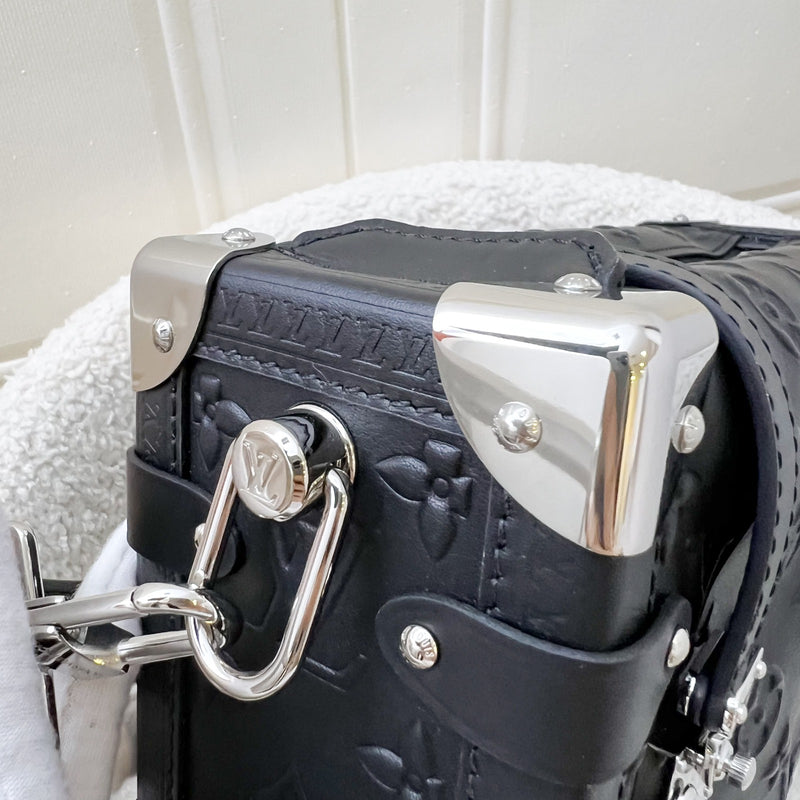 LV Side Trunk MM in Black Monogram Debossed Calfskin in SHW (Model: M21709)