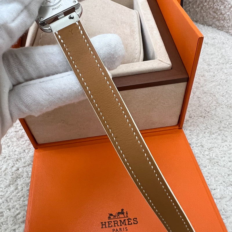 Hermes Cape Cod Double Tour Chaine D’Ancre Watch White Blanc / Steel