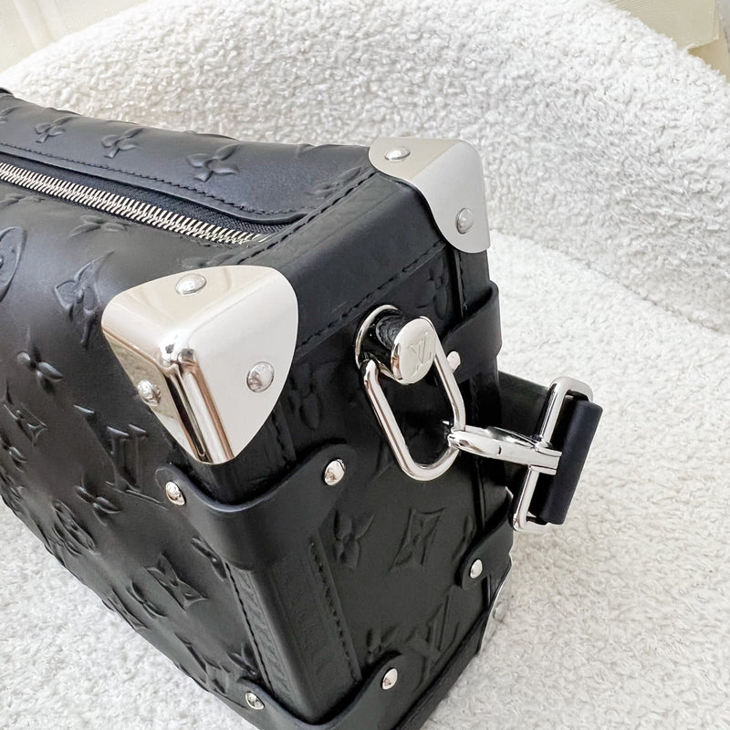 LV Side Trunk MM in Black Monogram Debossed Calfskin in SHW (Model: M21709)
