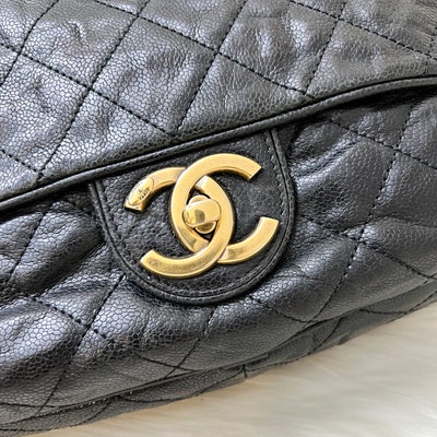 Chanel Shiva Flap Bag in Black Crumpled Caviar and AGHW (Model: A67148)