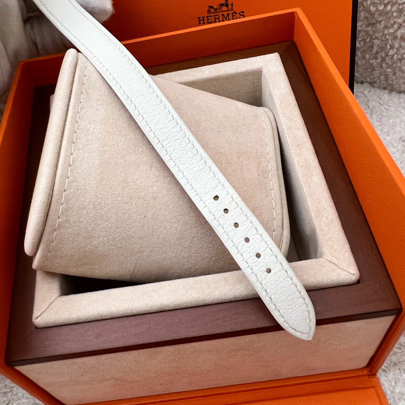 Hermes Cape Cod Double Tour Chaine D’Ancre Watch White Blanc / Steel