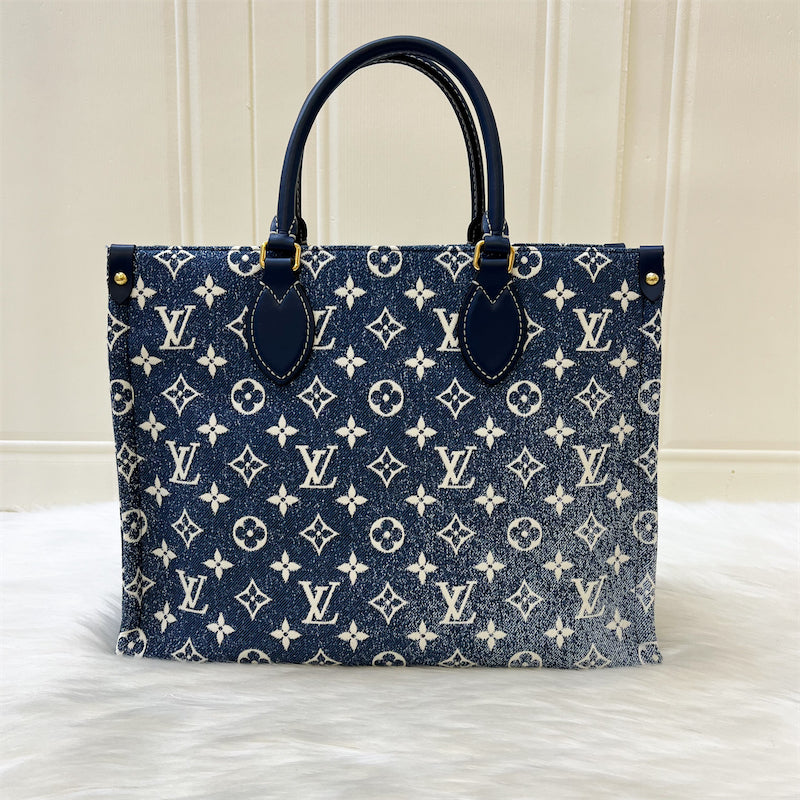 LV Onthego MM in Ombre Blue Denim and GHW