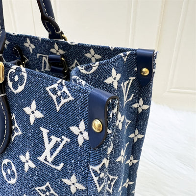 LV Onthego MM in Ombre Blue Denim and GHW