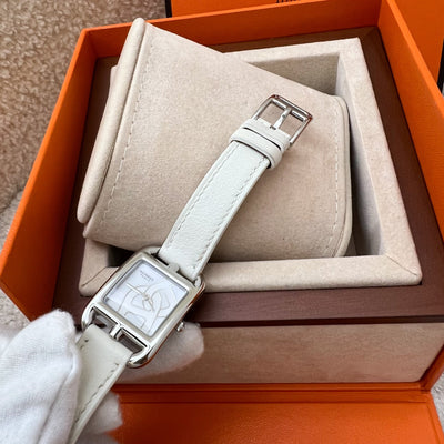 Hermes Cape Cod Double Tour Chaine D’Ancre Watch White Blanc / Steel