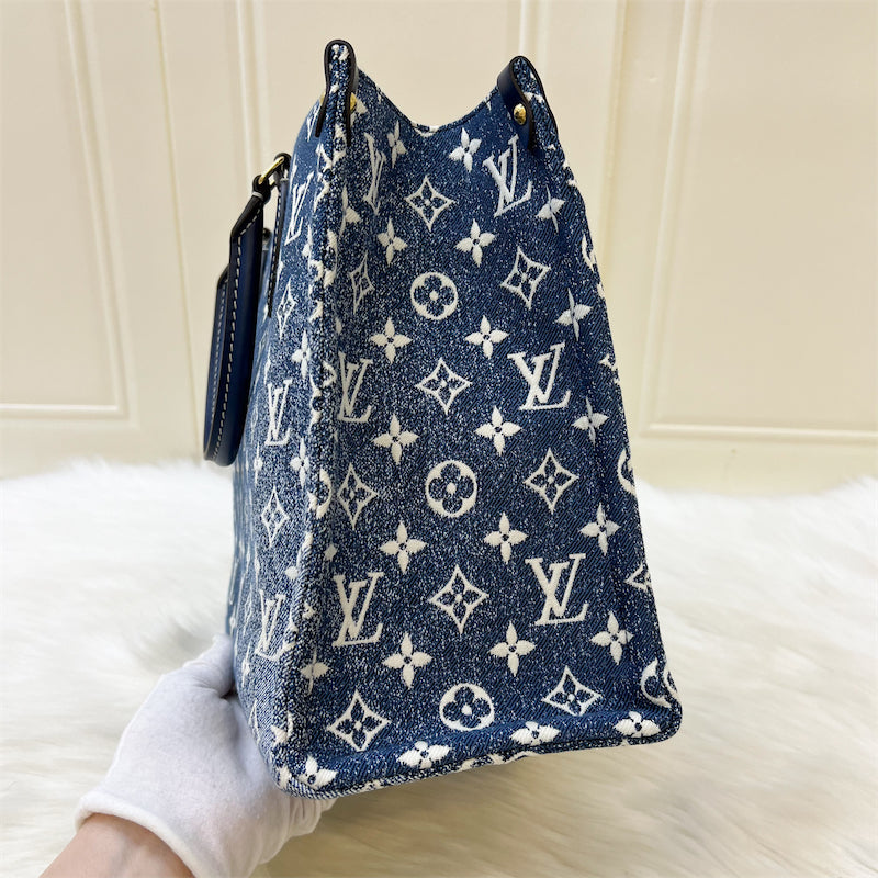 LV Onthego MM in Ombre Blue Denim and GHW