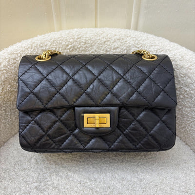 Chanel Classic Reissue Mini Flap in Black Distressed Calfskin AGHW (Model: AS0874)