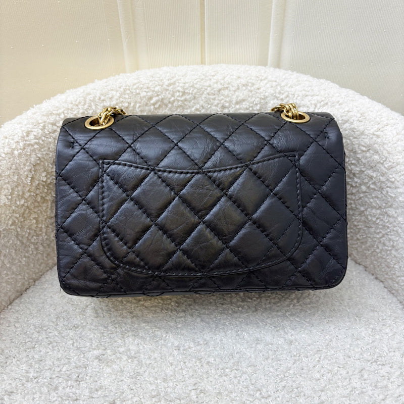 Chanel Classic Reissue Mini Flap in Black Distressed Calfskin AGHW (Model: AS0874)