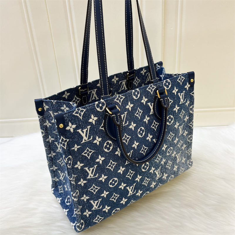 LV Onthego MM in Ombre Blue Denim and GHW