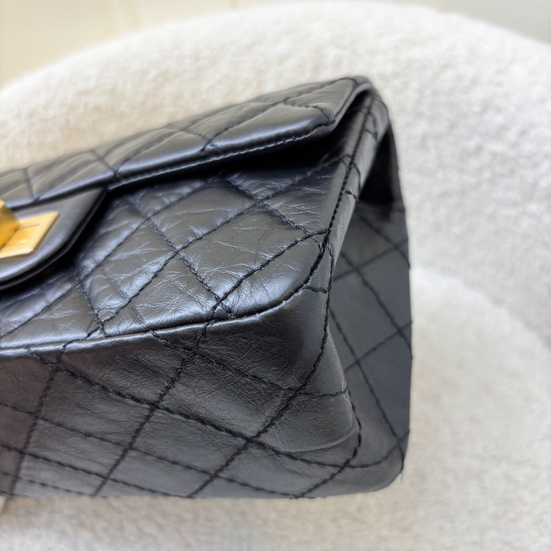 Chanel Classic Reissue Mini Flap in Black Distressed Calfskin AGHW (Model: AS0874)