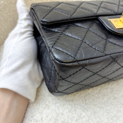 Chanel Classic Reissue Mini Flap in Black Distressed Calfskin AGHW (Model: AS0874)