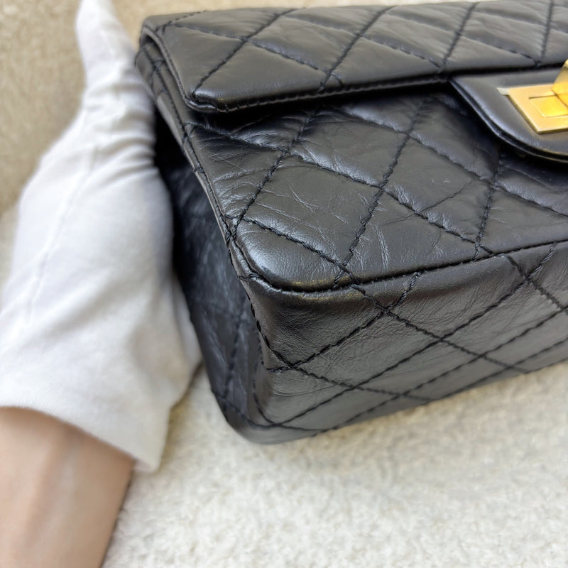 Chanel Classic Reissue Mini Flap in Black Distressed Calfskin AGHW (Model: AS0874)