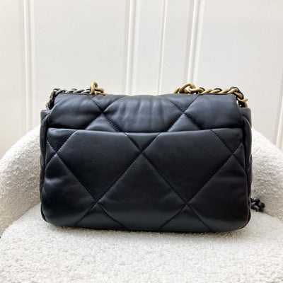 Chanel 19 Small Flap in Black Lambskin and 3-tone HW (Model: AS1160)