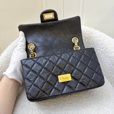 Chanel Classic Reissue Mini Flap in Black Distressed Calfskin AGHW (Model: AS0874)