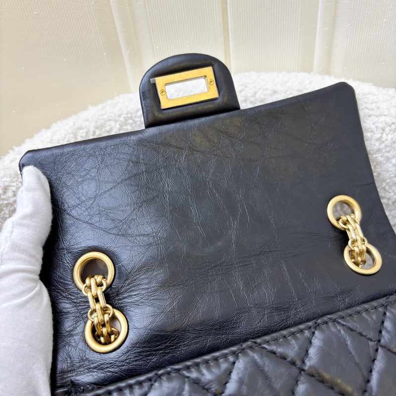 Chanel Classic Reissue Mini Flap in Black Distressed Calfskin AGHW (Model: AS0874)