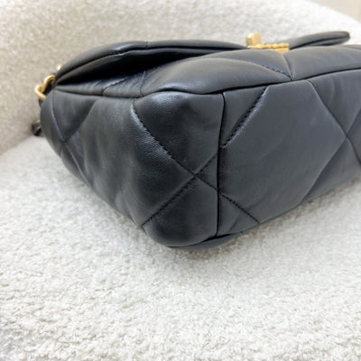 Chanel 19 Small Flap in Black Lambskin and 3-tone HW (Model: AS1160)