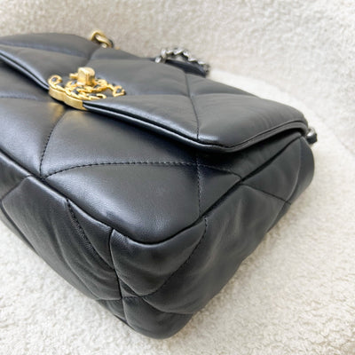 Chanel 19 Small Flap in Black Lambskin and 3-tone HW (Model: AS1160)