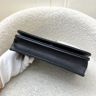 Chanel Boy Wallet on Chain WOC in Black Caviar and RHW