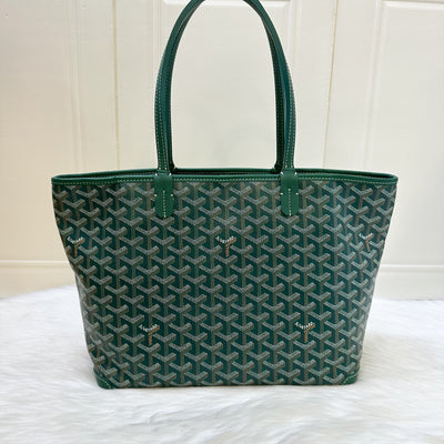 Goyard Artois PM in Green Signature Goyardine Canvas and Leather Trim