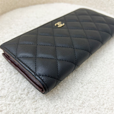 Chanel Classic Zippy Long Wallet in Black Caviar and LGHW