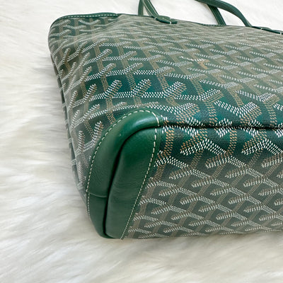 Goyard Artois PM in Green Signature Goyardine Canvas and Leather Trim