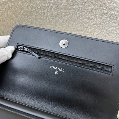 Chanel Boy Wallet on Chain WOC in Black Caviar and RHW