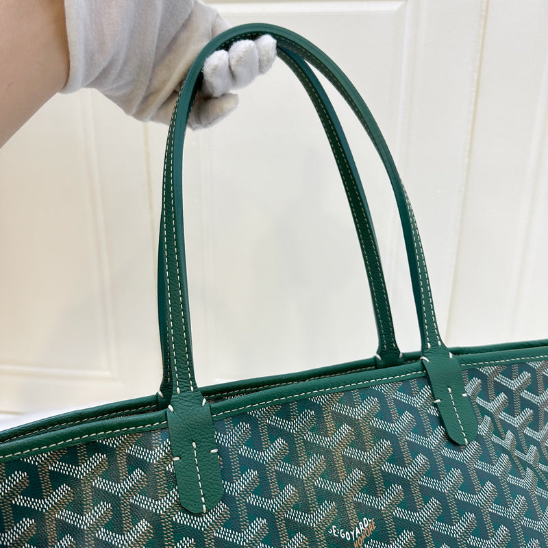 Goyard Artois PM in Green Signature Goyardine Canvas and Leather Trim