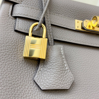 Hermes Kelly 25 in Gris Asphalte Togo Leather and GHW