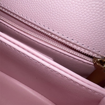 Chanel Mini 19cm Coco Handle Flap in 22P Pink Caviar and LGHW