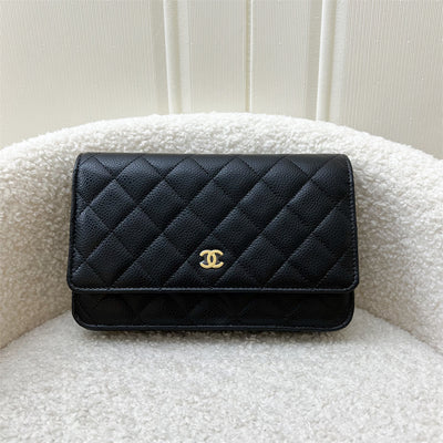 Chanel Classic Wallet on Chain WOC in Black Caviar and GHW