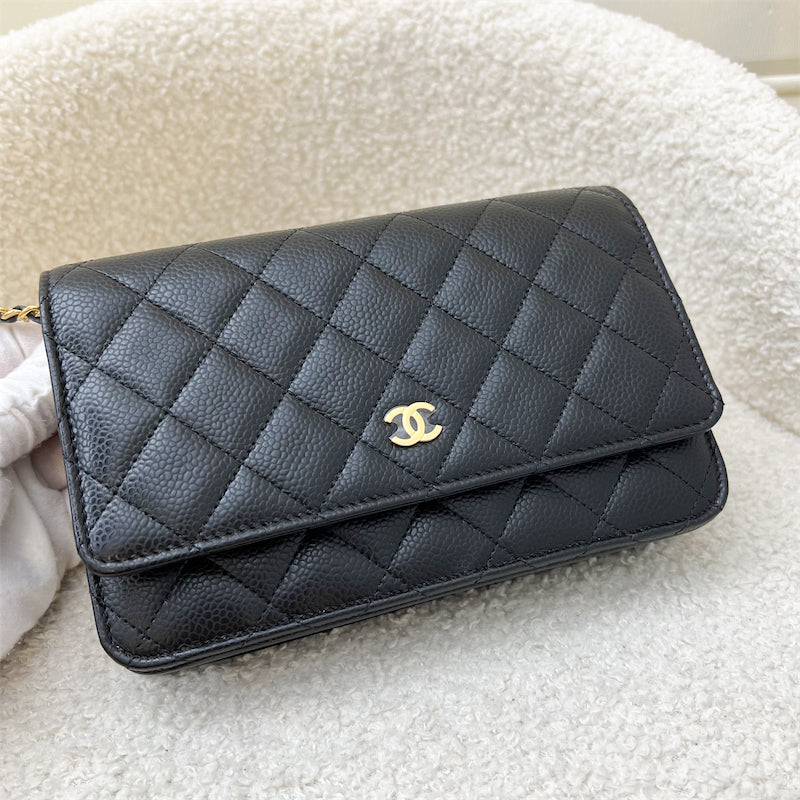 Chanel Classic Wallet on Chain WOC in Black Caviar and GHW