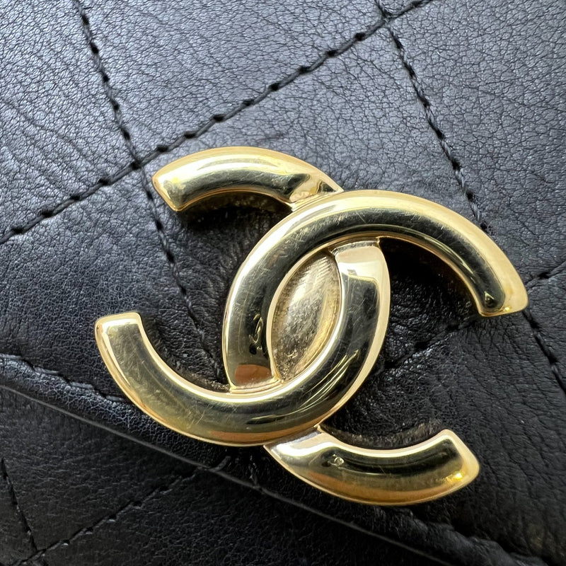 Chanel Seasonal Wallet on Chain WOC in Black Lambskin and LGHW