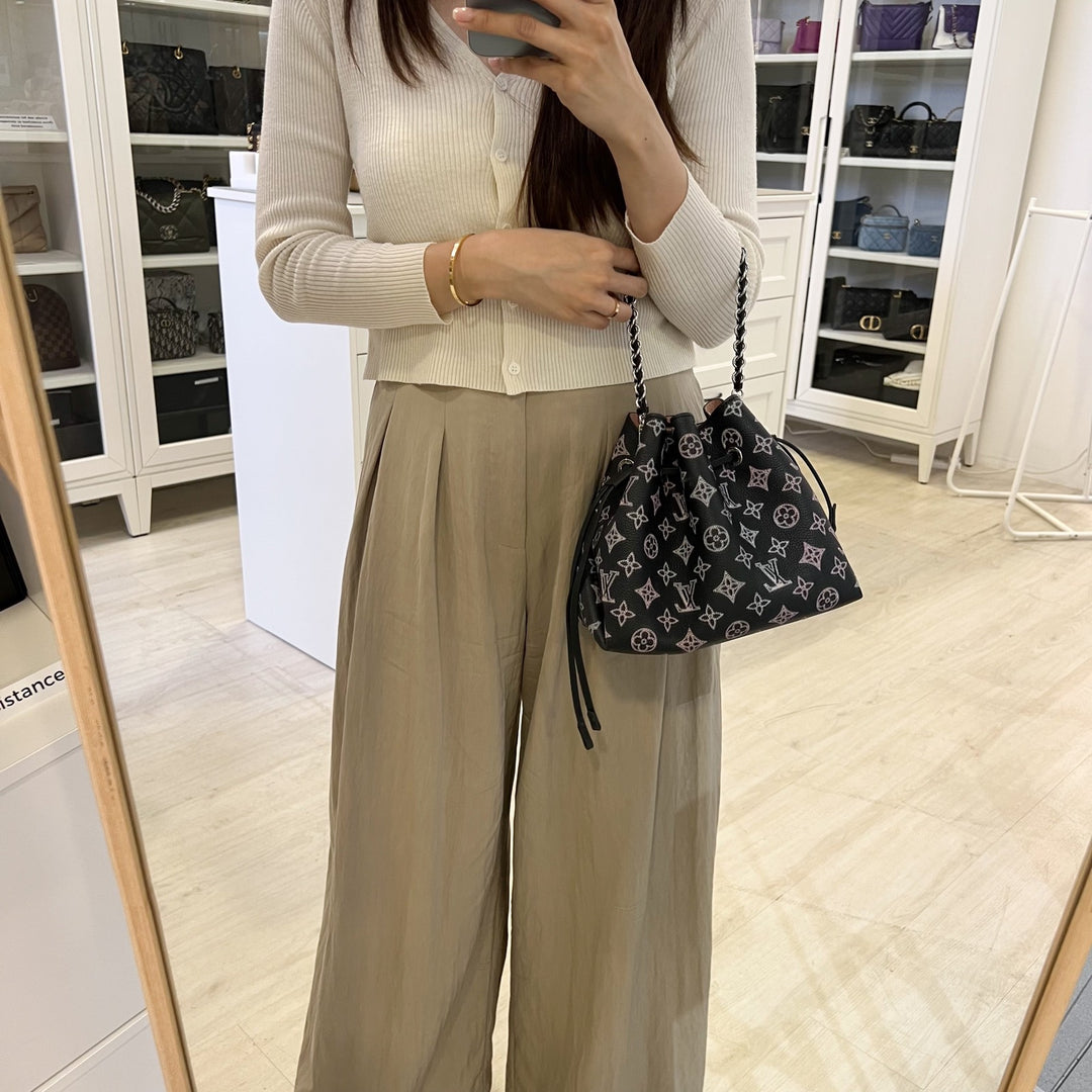 LV Bella in Black Mahina Perforated Calfskin and SHW