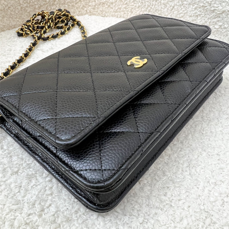 Chanel Classic Wallet on Chain WOC in Black Caviar and GHW