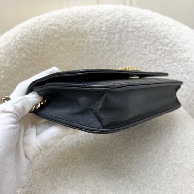 Chanel Seasonal Wallet on Chain WOC in Black Lambskin and LGHW