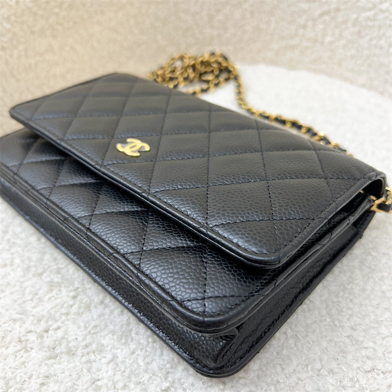 Chanel Classic Wallet on Chain WOC in Black Caviar and GHW