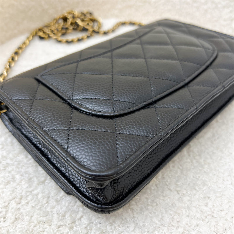 Chanel Classic Wallet on Chain WOC in Black Caviar and GHW