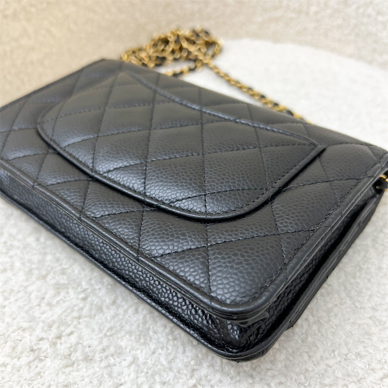 Chanel Classic Wallet on Chain WOC in Black Caviar and GHW