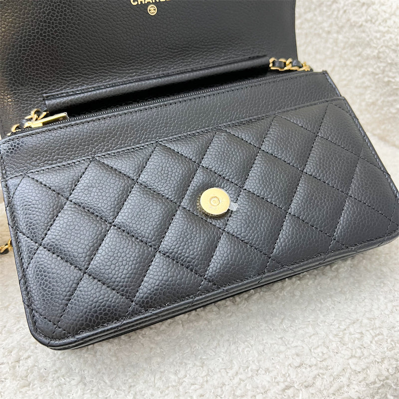 Chanel Classic Wallet on Chain WOC in Black Caviar and GHW